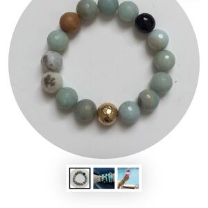 Oriana LaMarca Amazonite with hammered gold accent